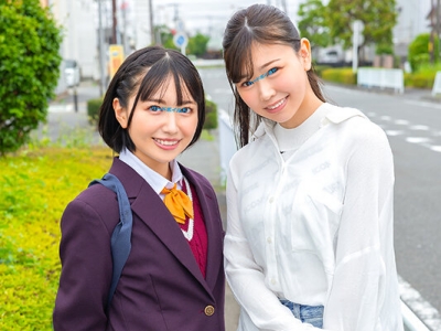 【ミラー号】美人仲良し姉ちゃんいもうとがえちえちチャレンジ！キモおぢ肉棒をシゴいて顔面に放尿！