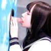 【ミラー号】今カレが初めての相手だった制服女子高生！他の人のオチンコを見たことがないという彼女がちんこ当てに挑戦！